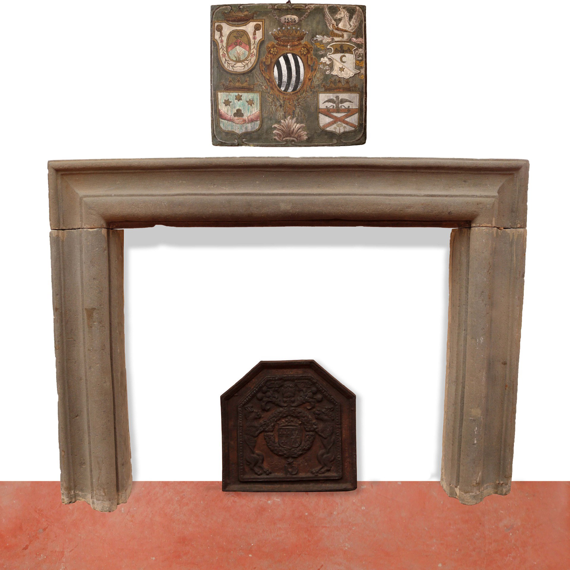 Chimenea antigua de piedra, cm 214x158 h. Época 1600.